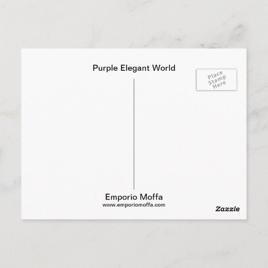 Paarse Elegant World Briefkaart (Achterkant)