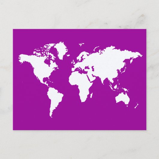 Paarse Elegant World Briefkaart (Voorkant)