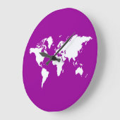 Paarse Elegant World Grote Klok (Hoek)