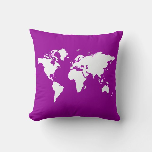 Paarse Elegant World Kussen (Voorkant)