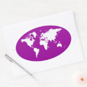 Paarse Elegant World Ovale Sticker (Envelop)