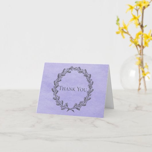 Paarse Elegant Wreater Hartelijk dank Kaart (Gele Bloem)