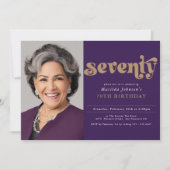 Paarse Elegante 70ste Verjaardagsfeestje Kaart (Voorkant)