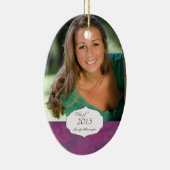 Paarse elegante afstuderen foto-versiering keramisch ornament (Rechts)