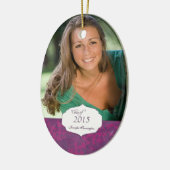 Paarse elegante afstuderen foto-versiering keramisch ornament (Links)