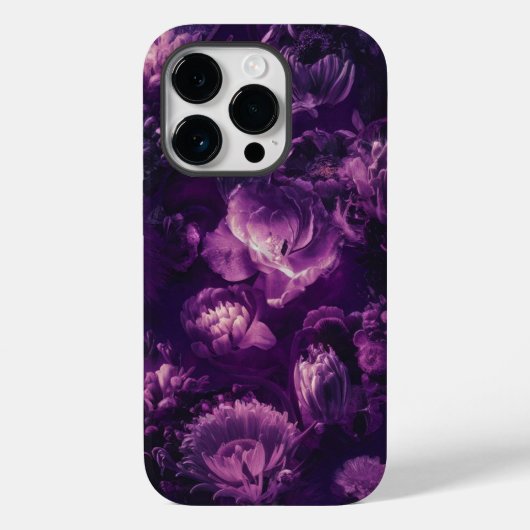 Paarse Elegante Bloemen Esthetisch Case-Mate iPhone Case (Achterkant)