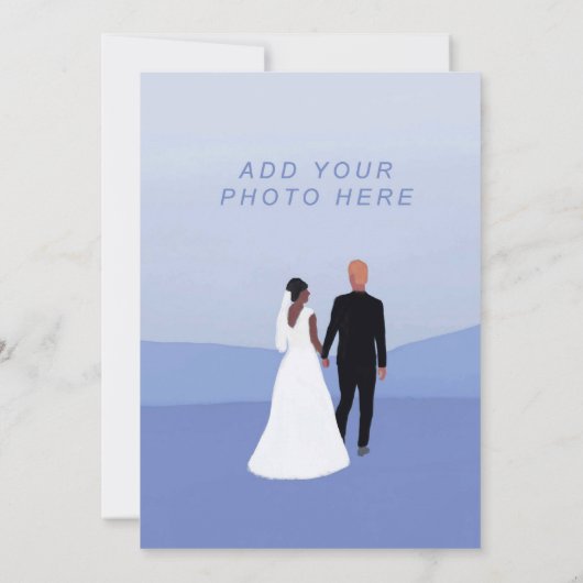 Paarse elegante bruiloft uitnodiging (Achterkant)