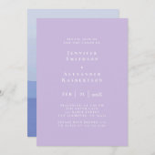 Paarse elegante bruiloft uitnodiging (Voorkant / Achterkant)