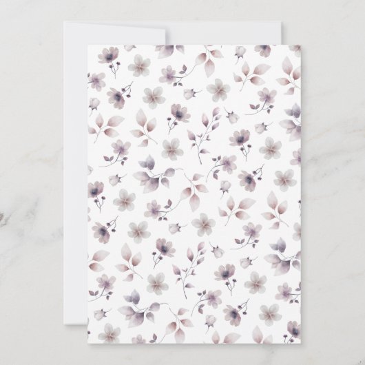 Paarse elegante bruiloft uitnodiging (Achterkant)