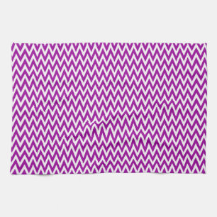 Paarse Elegante Chevron Ontwerp Theedoek