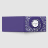 Paarse elegante Damask bruiloft Gastenboek (Volledig)