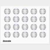 Paarse Elegante Damast Verlovingsfeest Sticker (Vel)