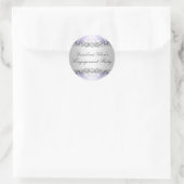 Paarse Elegante Damast Verlovingsfeest Sticker (Tas)