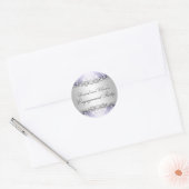 Paarse Elegante Damast Verlovingsfeest Sticker (Envelop)