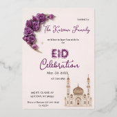 Paarse Elegante Eid-vieringsfeest Uitnodiging (Voorkant)