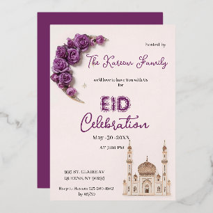 Paarse Elegante Eid-vieringsfeest Uitnodiging