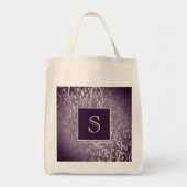 Paarse Elegante Floury Monogram Canvas tas (Voorkant)