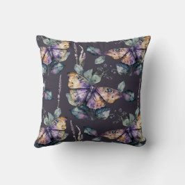 Paarse Elegante geïllustreerde Waterverf vlinder Kussen