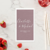 Paarse Elegante Handtekening Trouwscript Servet (Insitu)