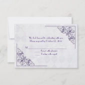 paarse elegante hoek ontwerp RSVP Kaart (Voorkant)