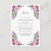 Paarse Elegante Huwelijksdetail Informatiekaartje (Voorkant)