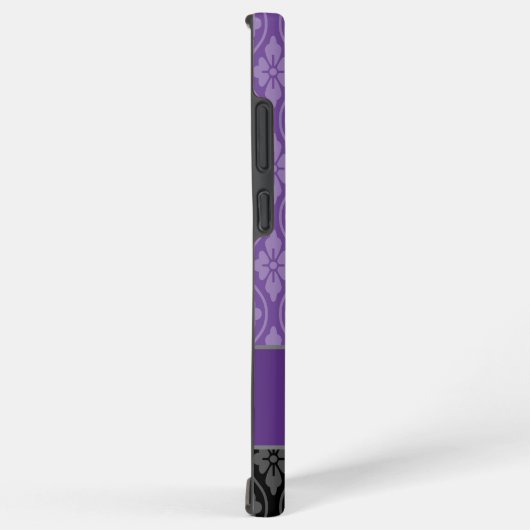 Paarse Elegante Japanse Tatewaku Patroon Samsung Galaxy Hoesje (Rechterkant)