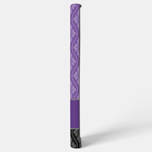 Paarse Elegante Japanse Tatewaku Patroon Samsung Galaxy Hoesje (Linkerkant)