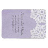 Paarse Elegante Kant Save the Date Flexi Magneet (Horizontaal)
