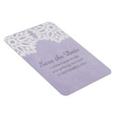 Paarse Elegante Kant Save the Date Flexi Magneet (Rechterzijde)