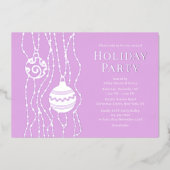 Paarse Elegante Kerst Party Zakelijke Vakantie Folie Uitnodiging (Voorkant)