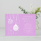 Paarse Elegante Kerst Party Zakelijke Vakantie Folie Uitnodiging (Staand Voorkant)