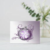 paarse elegante kerstgroet Briefkaarten (Staand voorkant)