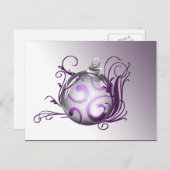 paarse elegante kerstgroet Briefkaarten (Voorkant / Achterkant)