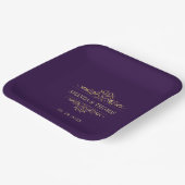 Paarse elegante Lijst gepersonaliseerde bruiloft Papieren Bordje (Gebogen)