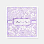 Paarse Elegante Lilac Kant Persoonlijke Servetten (Voorkant)