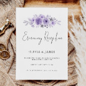 Paarse elegante minimalistische avondreceptie kaart