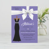 Paarse Elegante Mode Tiffany Verjaardagsuitnodigin Kaart (Staand voorkant)