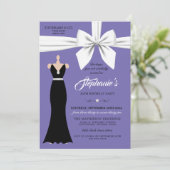 Paarse Elegante Mode Tiffany Verjaardagsuitnodigin Kaart (Staand voorkant)