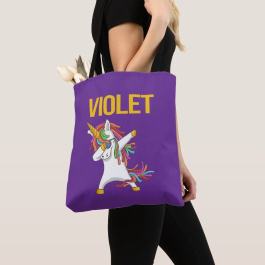 Paarse Elegante Moderne Grappige Typografie Tote Bag (Dichtbij)
