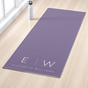 Paarse elegante moderne minimalistische monogram n yogamat
