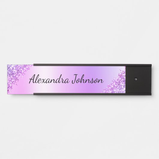 Paarse Elegante Moderne Professionele Kantoor Deurbordje (Voorkant)