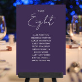 Paarse Elegante Moderne Zitting Grafiek Tabel Numm Kaart