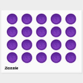 Paarse Elegante Monogram Waszegel Ronde Sticker (Vel)