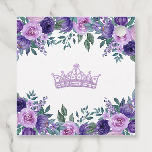 Paarse elegante Quinceanera Bedankt Bedankjes Labels (Achterkant)