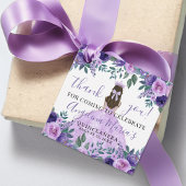 Paarse elegante Quinceanera Bedankt Bedankjes Labels