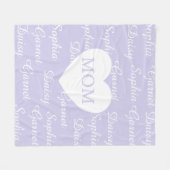 Paarse Elegante Script Familienamen Monogram Hart Fleece Deken (Voorkant (Horizontaal))