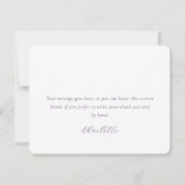 Paarse Elegante Script Trouw Bruiloft Verjaardag Bedankkaart (Achterkant)