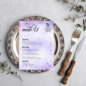 Paarse Elegante Tafel Menu Kaarten