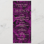 Paarse Elegante Trouwmenu Kaart (Voorkant)