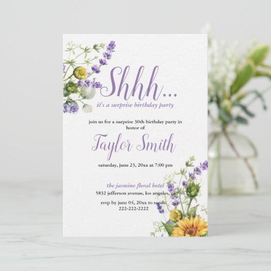 Paarse elegante uitnodiging voor een verrijkingspa (Staand voorkant)